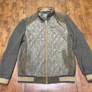 Barabas Bomber Jacket‎ Mens 2XL Quilted Full Zip Moto Casual Elbow Patches